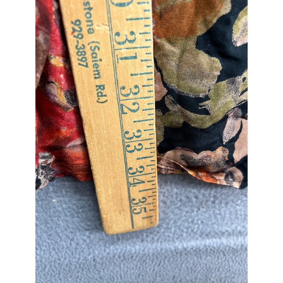 VTG Dress Womens L Y2K BabyDoll Black Floral Print Short Sleeve A-Line Casual - Picture 3 of 7